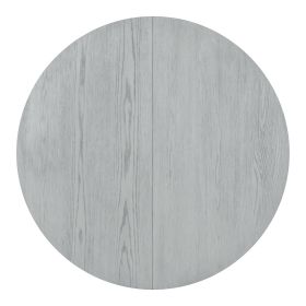 TREXM Retro 5-piece Dining Set Extendable Round Table and 4 Chairs for Kitchen Dining Room(ANTIQUE GRAY OAK)