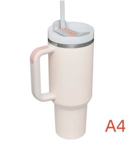 40 oz. With Logo Stainless Steel Thermos Handle Water Glass With Lid And Straw Beer Glass Car Travel Kettle Outdoor Water Bottle (Color: A4, capacity: 1200ml)